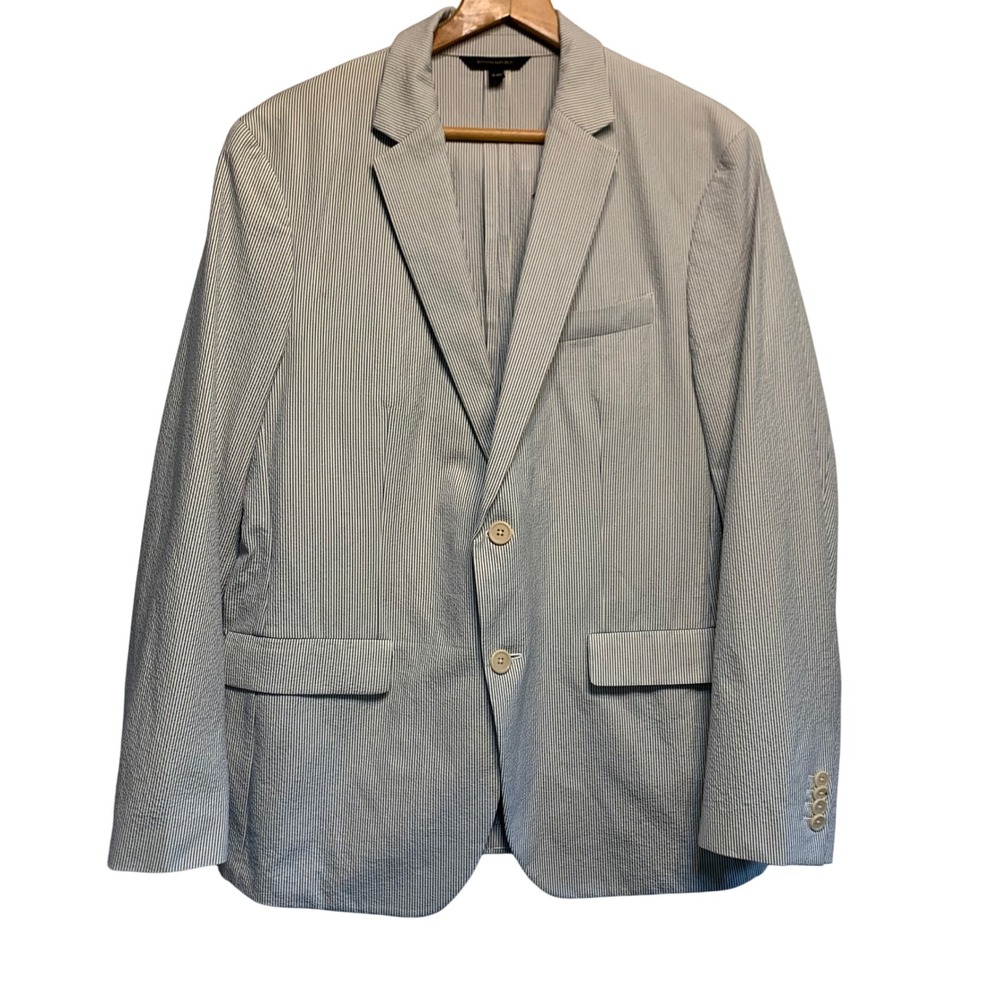 NWOT Banana Republic Tailored-Fit Seersucker Suit Jacket 44R Slim Fit Striped